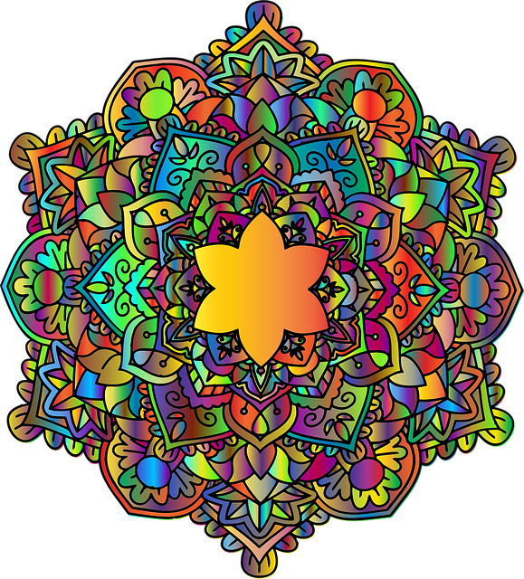 mandala, floral, flower background, flower, nature, abstract, chromatic, beautiful flowers, colorful, decorative, line art, ornamental, prismatic, flower wallpaper, rainbow