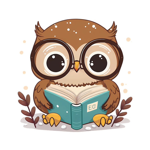 owl, book, cartoon, reading, cute, smart, artistic, creative, face, minimalist, trendy, design, drawing, imagination, cutout