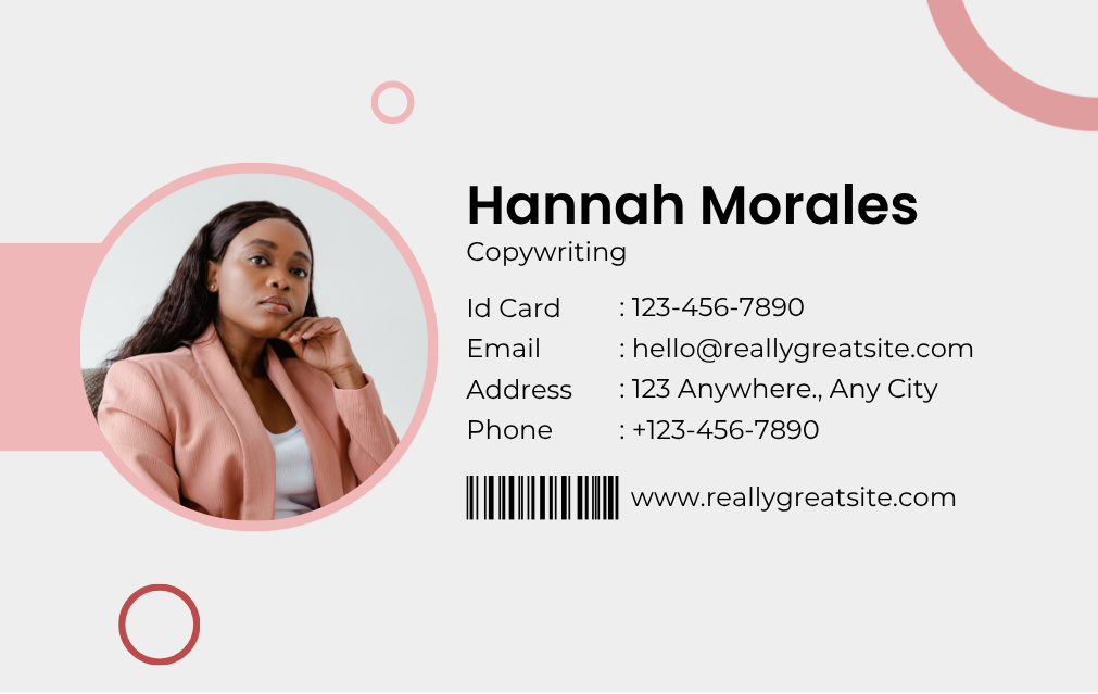 Pink and Black Modern Business Name Id Card.png